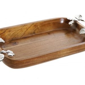 BANDEJA ACACIA ALUMINIO 36X18X3 HOJAS