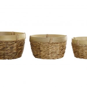 CESTA JUNCO BAMBU 40X40X23 NATURAL MARRON