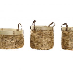 CESTA JUNCO BAMBU NATURAL MARRON N.3