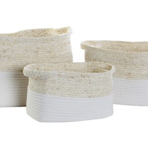 CESTA ALGODON FIBRA MAIZ 35X26X26 BLANCO