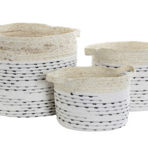 CESTA ALGODON FIBRA MAIZ 30X30X25 BLANCO