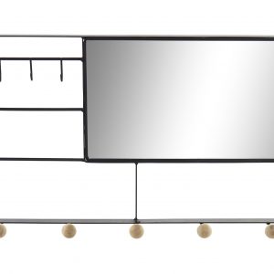 ESPEJO METAL 50X6X25 COLGADORES NEGRO