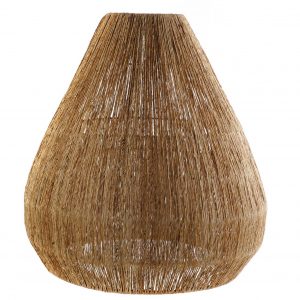 PANTALLA JUTE METAL 42X42X44 NATURAL MARRON