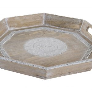 BANDEJA MANGO ALUMINIO 39X5X39 DECAPE BLANCO