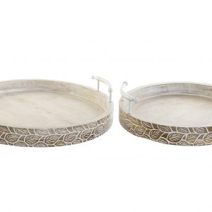 BANDEJA DECORACION MANGO METAL 45X45X11