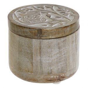 JOYERO MANGO 10X10X8,5 BUHO DECAPE BLANCO