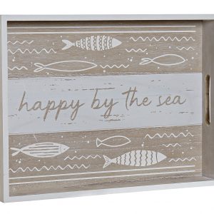 BANDEJA DECORACION MDF 40X30X5 PECES NATURAL
