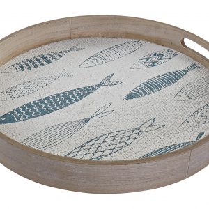 BANDEJA DECORACION MDF 40X40X5 PECES BLANCO