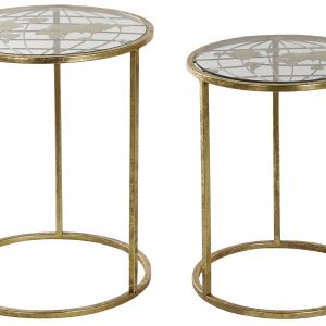 MESITA AUXILIAR METAL CRISTAL 40X40X50 MAPA