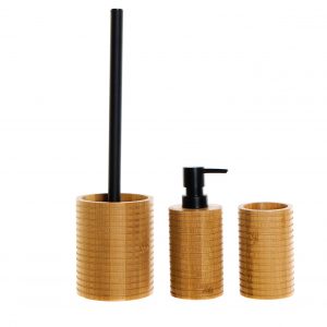 DOSIFICADOR SET 3 BAMBU 7X7X16,5 NATURAL MARRON