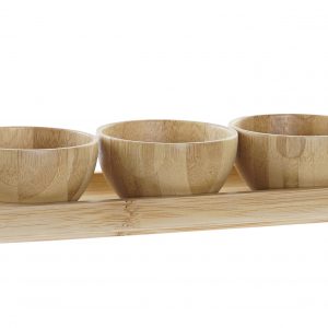 BOL SET 4 BAMBU 20.5X7X4.5 3 BOLES Y BANDEJA