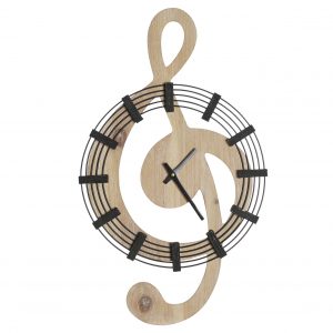 RELOJ PARED HIERRO MDF 35X4X60 NOTA MUSICAL