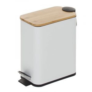 PAPELERA 5L. BAMBU BLANCA