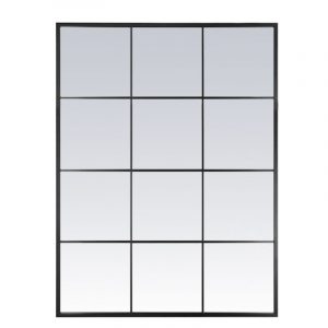 ESPEJO PARED 90X120CM FORMA VENTANA NEGRO