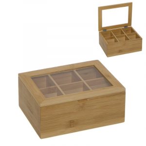 CAJA CON 6 DPTOS. BAMBU