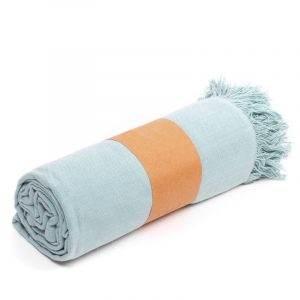 CUBRECAMA 240X260 ALG. FLECOS VERDE AGUA