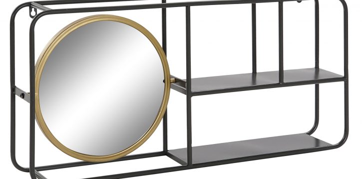 ESTANTERIA PARED METAL ESPEJO 74,5X12X35 ESPEJO