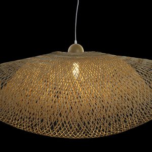 LAMPARA TECHO BAMBU 105X80X45 DOBLE NATURAL