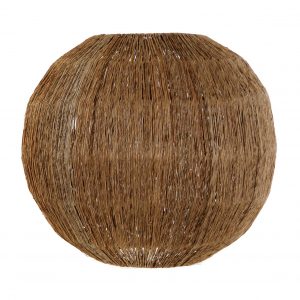 PANTALLA JUTE METAL 36X36X31 NATURAL MARRON