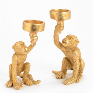 PORTAVELAS MONO ORO 2 SURTIDOS