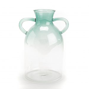 VASE VINTAGE BLEU GRIS H17