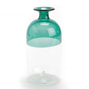 VASE BICOLORE BLEU H17