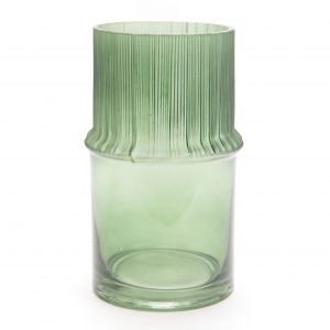 VASE VERT STRIE H18