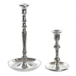 CANDELABRO ALUMINIO 14X14X26 PLATEADO N.1