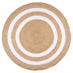 MAORI TAPIS DIAM 90 CM BLANC 80%JUTE 20%CO PCB 6