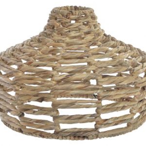 PANTALLA FIBRA METAL 45X45X30 LAMPARA TRENZADO  