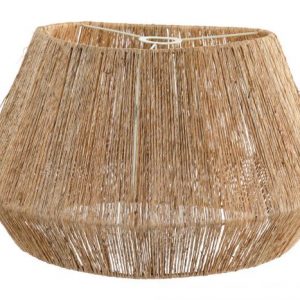 PANTALLA JUTE METAL 50X50X29 LAMPARA NATURAL