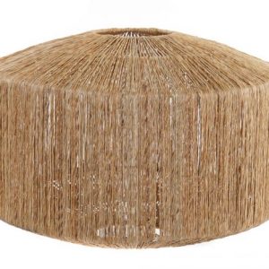 PANTALLA JUTE METAL 40X40X30 LAMPARA NATURAL