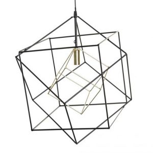 LAMPARA TECHO METAL 52X52X53 NEGRO