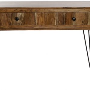 CONSOLA ACACIA METAL 118X40X77 MARRON