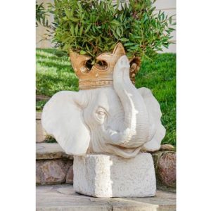 MACETERO FIBRA VIDRIO 33X44X51 ELEFANTE BEIGE