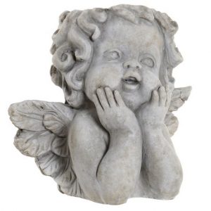 MACETERO CEMENTO 26X20X25 ANGEL GRIS