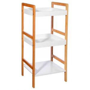 ESTANTERIA DE BANO DE NIVELES DE BAMBU MDF PANEL DE MADERA L35.5XW33XH79CM