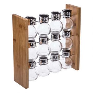 12 FRASCOS DE ESPECIAS CON SOPORTE DE BAMBU