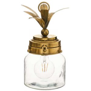 LAMPARA LED PINA DE CRISTAL ORO H33