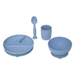 JUEGO DE COMIDA DE SILICONA AZUL