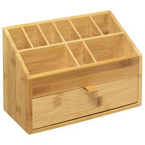 ORGANIZADOR COMPACTO DE CUERO DE BAMBU DE 1 TIRO