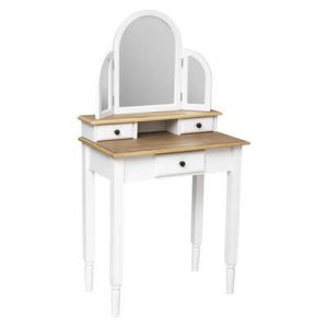TOCADOR "SOLEN", 3 CAJONES, BLANCO 66.5CM X39.5CM X129CM
