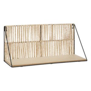 ESTANTERIA DE PARED "COSY", CUERDA Y METAL, 48X12 CM
