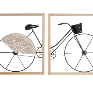 DECORACION PARED SET 2 METAL 40X2,5X40 BICICLETA